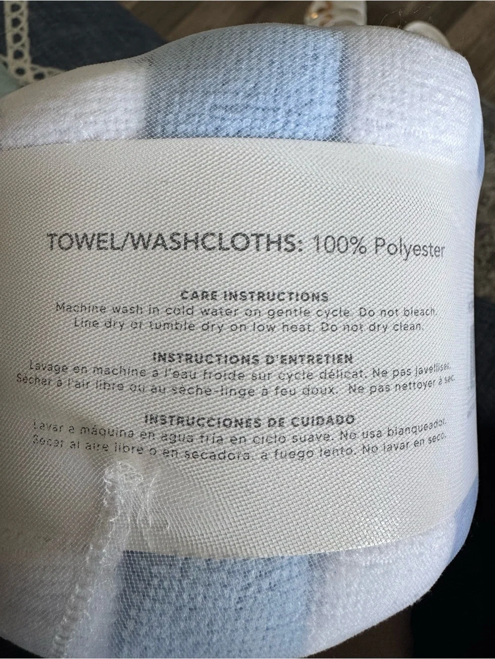 Light Blue & White Washcloths - 30 Pack